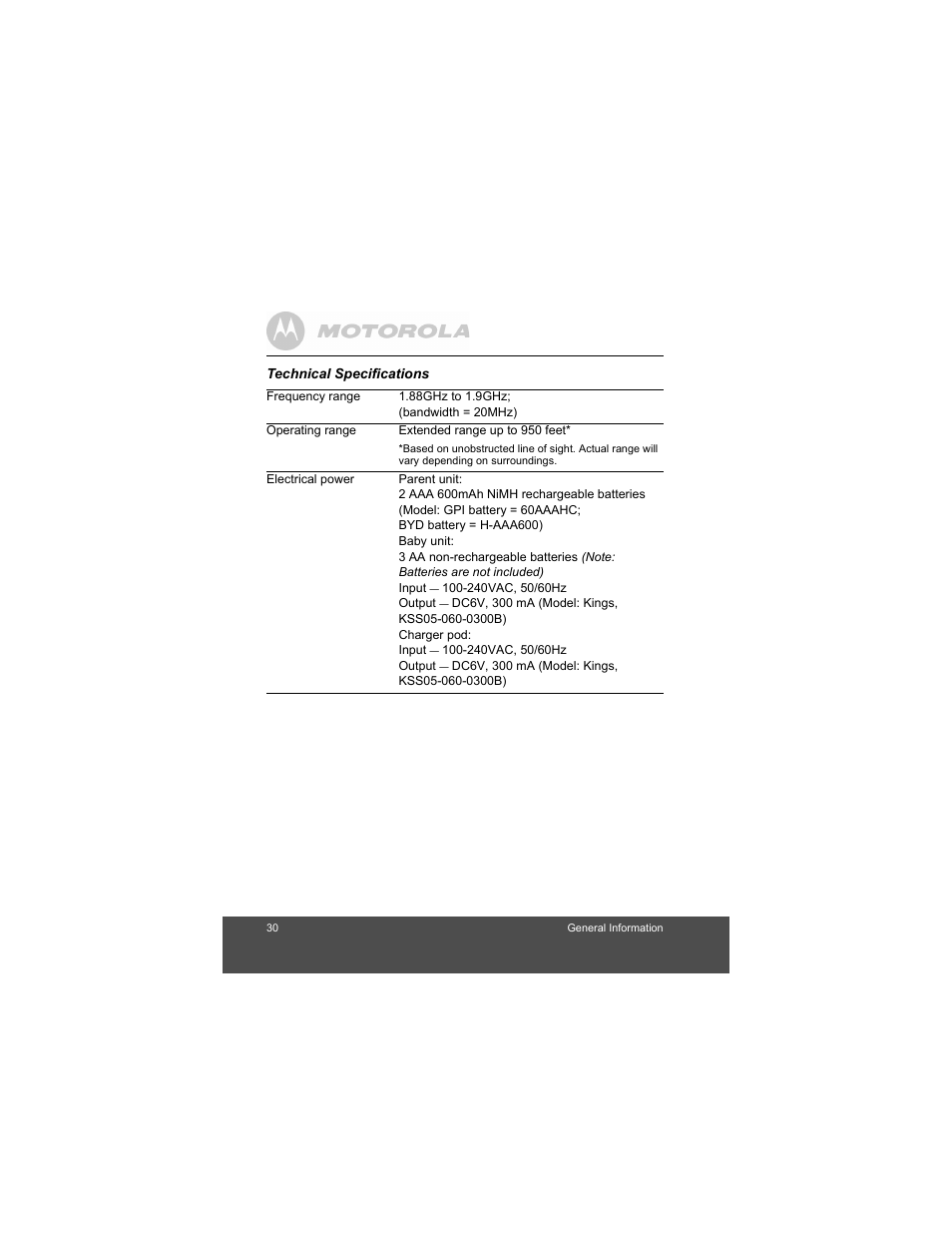 Motorola MBP15 User Manual | Page 30 / 32