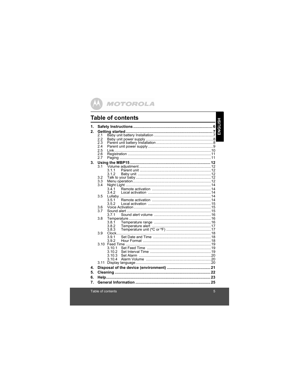 Motorola MBP15 User Manual | Page 5 / 32