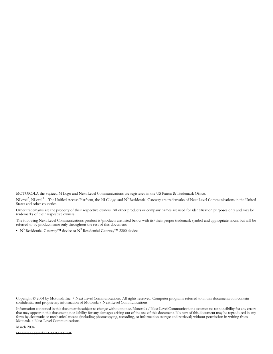 Motorola RG2200 User Manual | Page 2 / 88