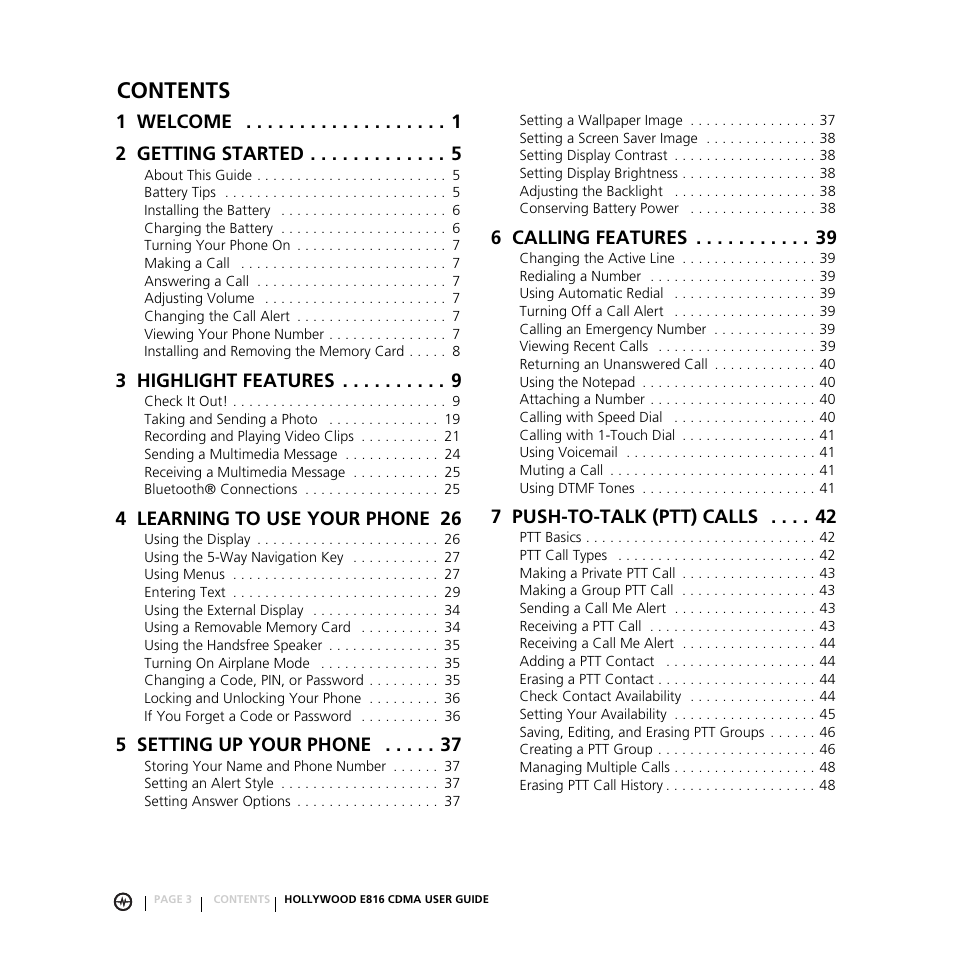 Motorola E816 User Manual | Page 4 / 72