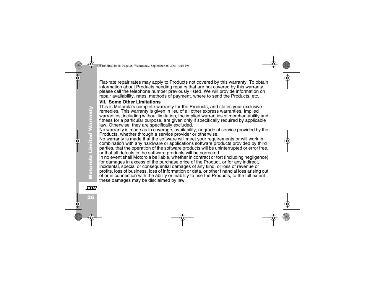 Motorola XV2100 User Manual | Page 48 / 60