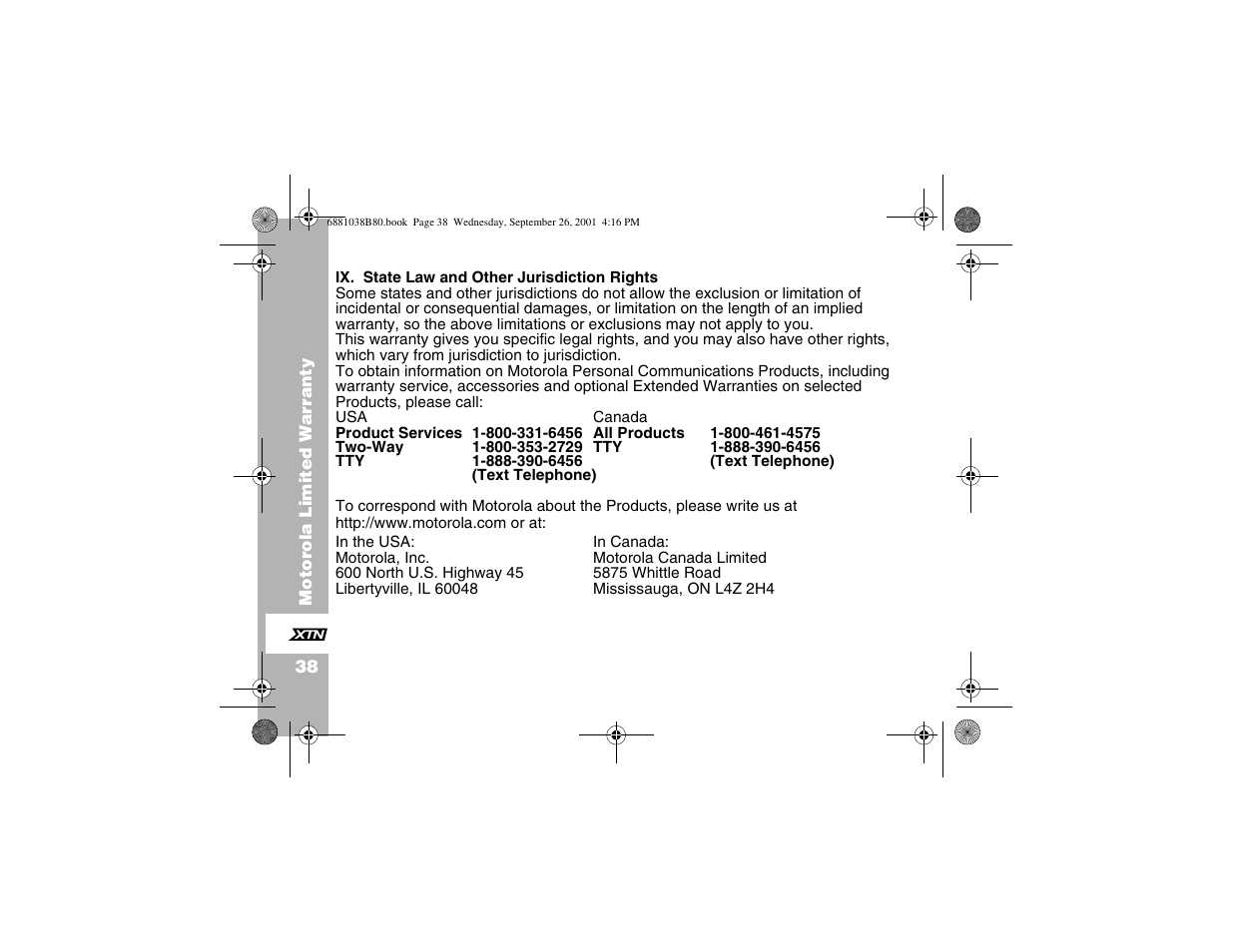 Motorola XV2100 User Manual | Page 50 / 60