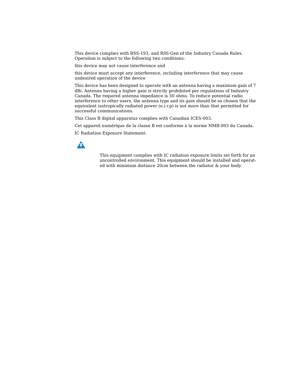 Industry canada statement | Motorola CPEI 150 User Manual | Page 42 / 48