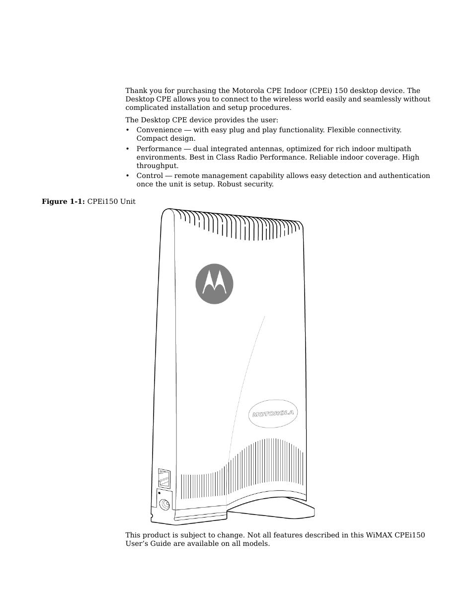 Overview, Overview -2 | Motorola CPEI 150 User Manual | Page 5 / 48