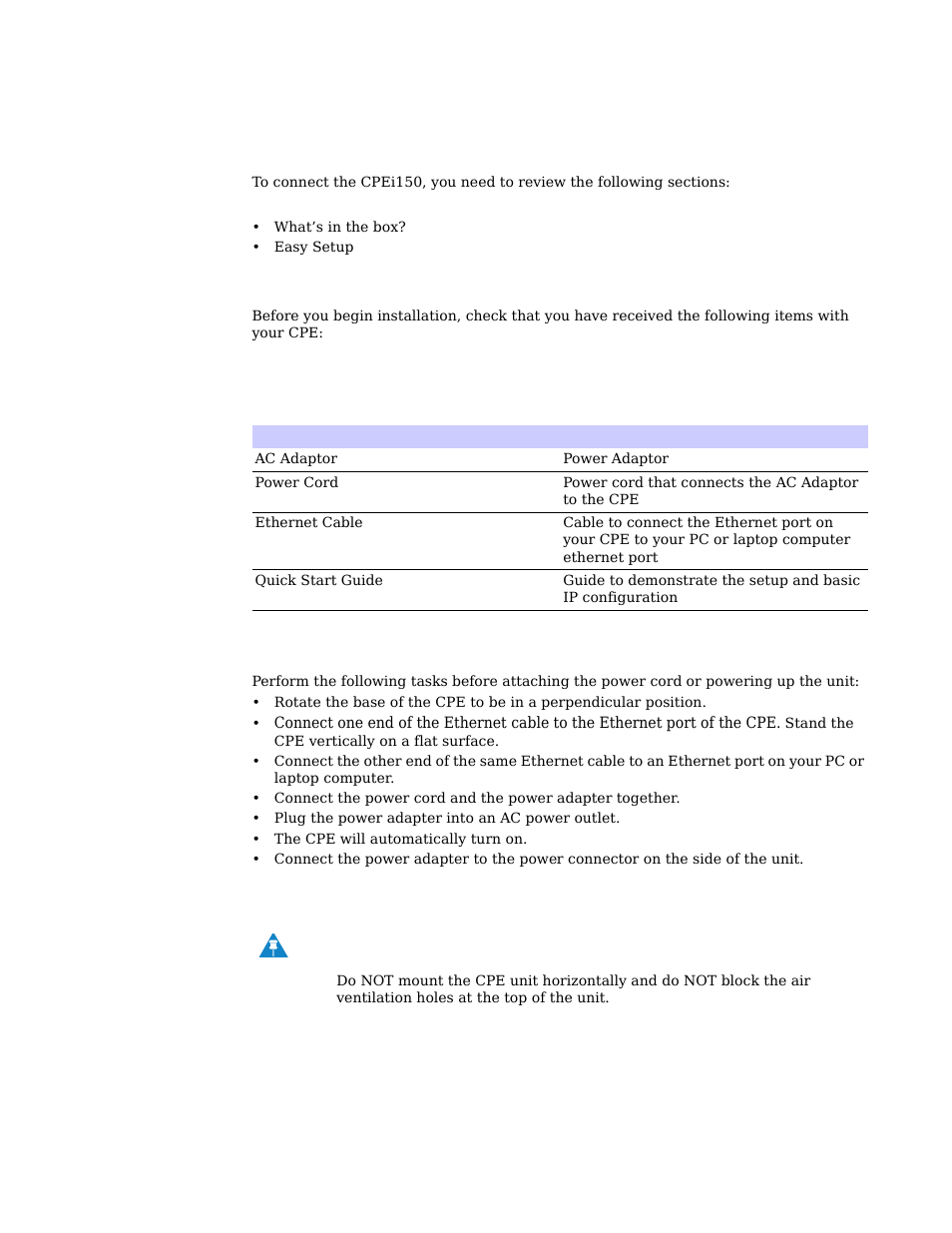 Overview, Overview -2, What’s in the box | Easy setup | Motorola CPEI 150 User Manual | Page 9 / 48