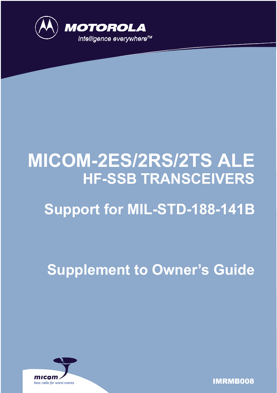 Motorola MICOM-2ES/2RS/2TS ALE User Manual | 76 pages