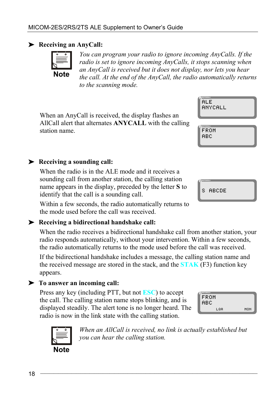 Motorola MICOM-2ES/2RS/2TS ALE User Manual | Page 32 / 76