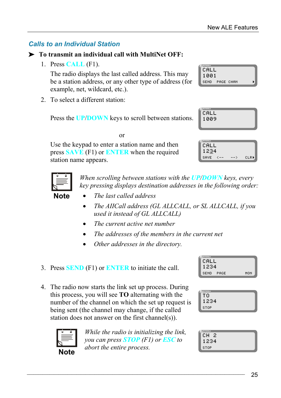 Calls to an individual station | Motorola MICOM-2ES/2RS/2TS ALE User Manual | Page 39 / 76