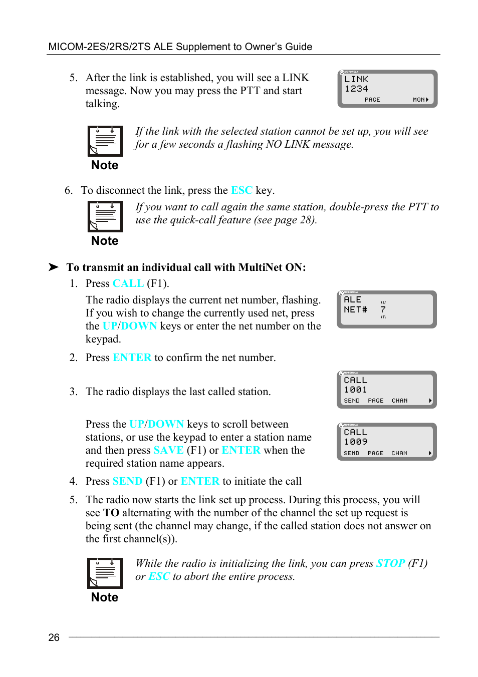 Motorola MICOM-2ES/2RS/2TS ALE User Manual | Page 40 / 76