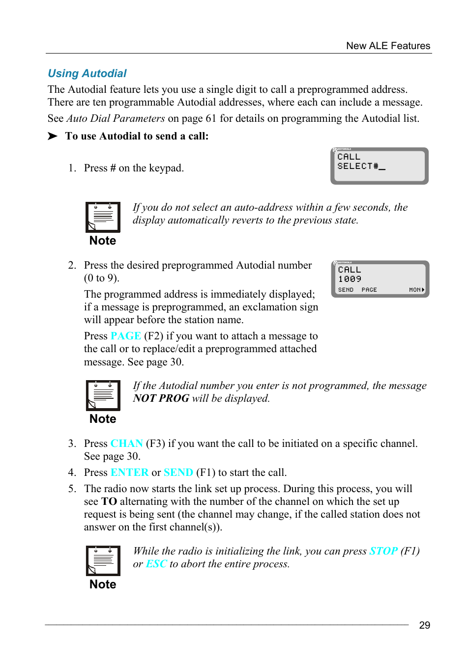 Using autodial | Motorola MICOM-2ES/2RS/2TS ALE User Manual | Page 43 / 76