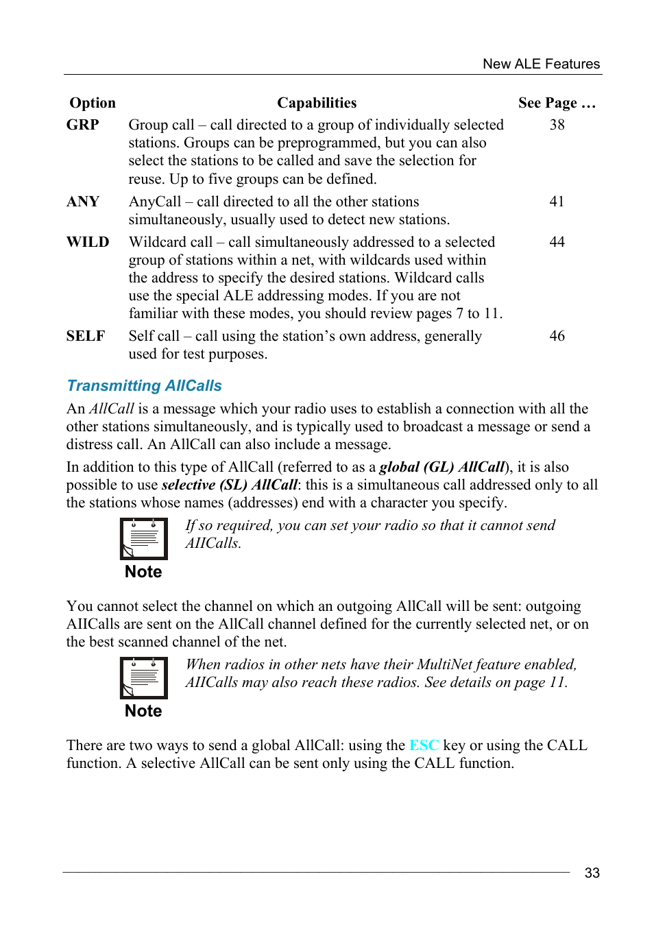 Transmitting aiicalls | Motorola MICOM-2ES/2RS/2TS ALE User Manual | Page 47 / 76