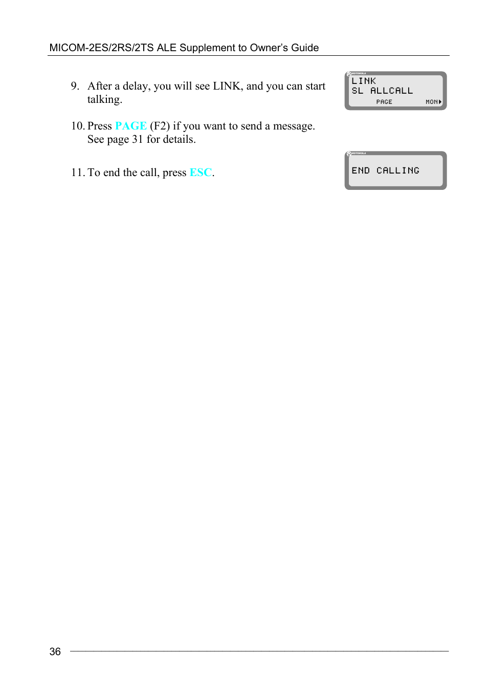 Motorola MICOM-2ES/2RS/2TS ALE User Manual | Page 50 / 76