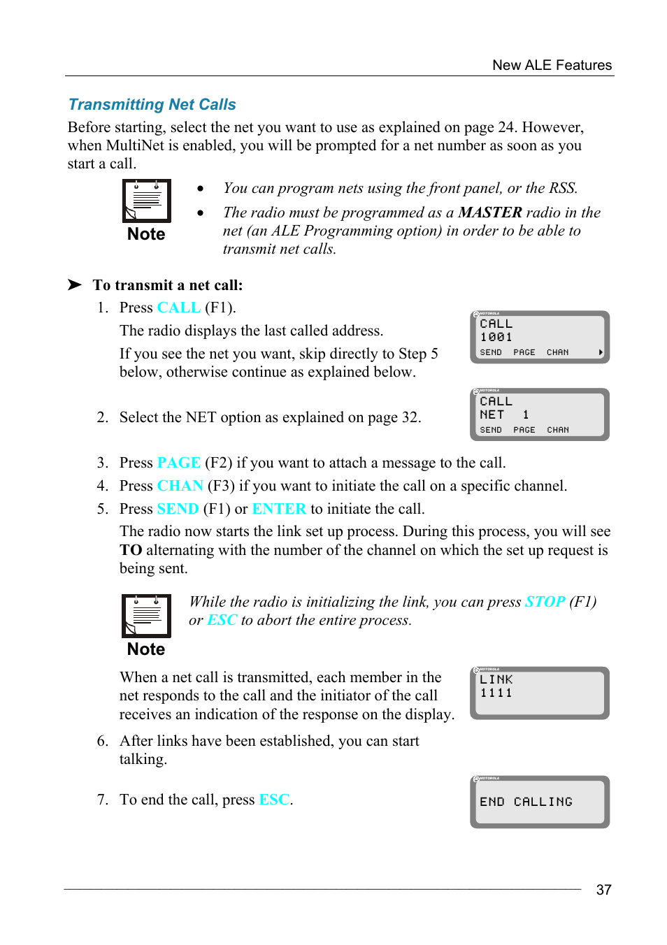 Transmitting net calls | Motorola MICOM-2ES/2RS/2TS ALE User Manual | Page 51 / 76