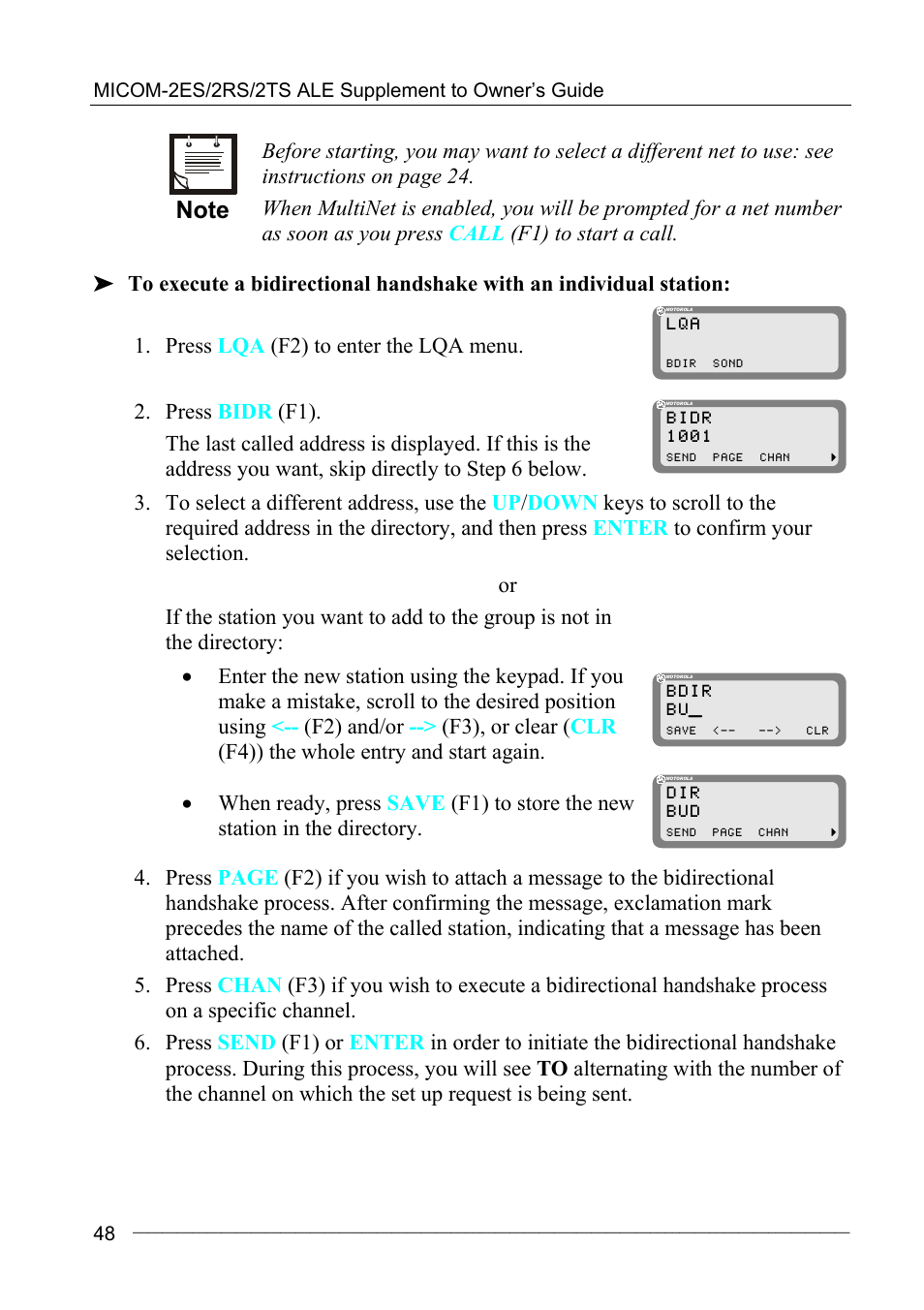 Motorola MICOM-2ES/2RS/2TS ALE User Manual | Page 62 / 76