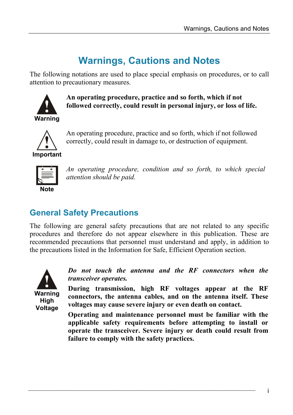 General safety precautions | Motorola MICOM-2ES/2RS/2TS ALE User Manual | Page 7 / 76