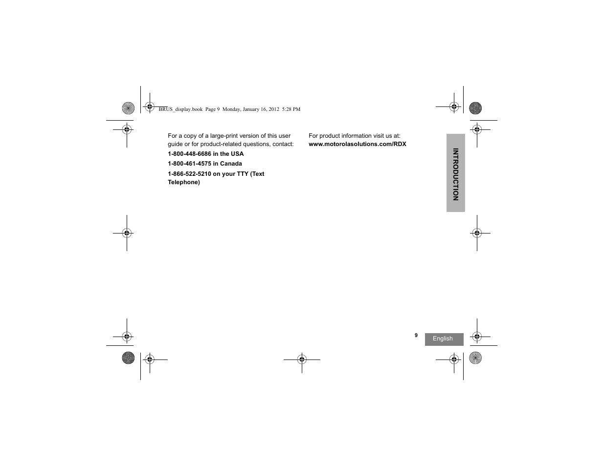 Motorola RDV2080D User Manual | Page 11 / 104