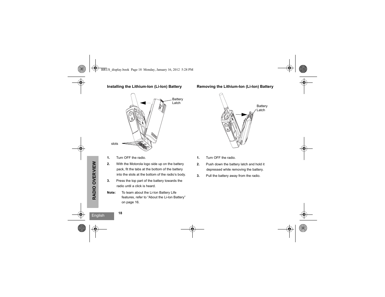 Motorola RDV2080D User Manual | Page 20 / 104