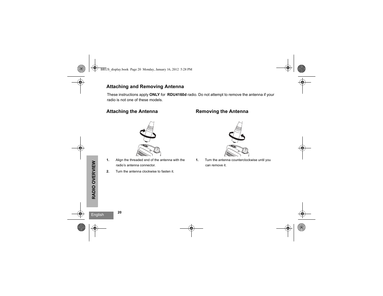 Motorola RDV2080D User Manual | Page 22 / 104