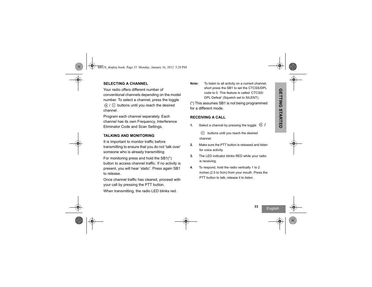 Motorola RDV2080D User Manual | Page 35 / 104