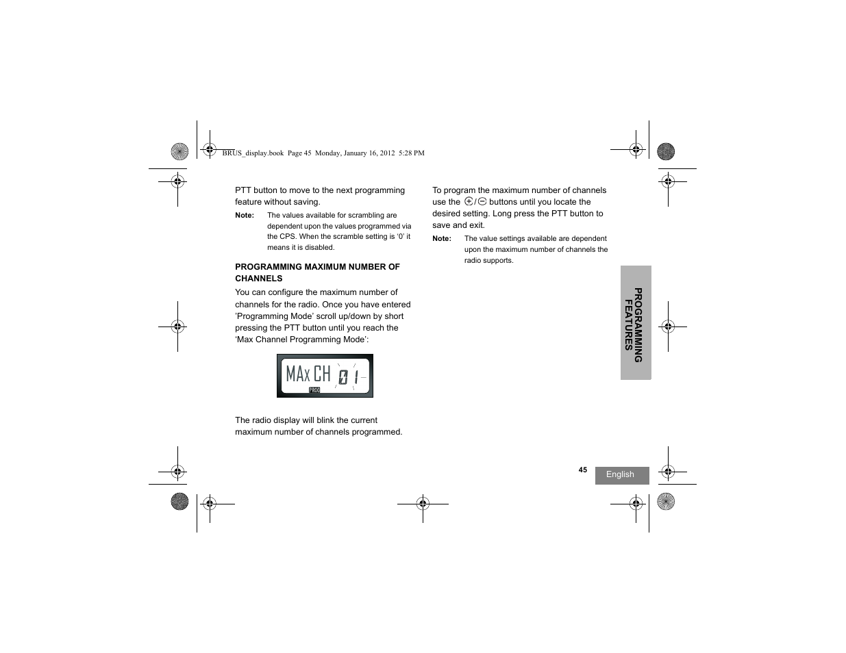 Programming maximum number of channels | Motorola RDV2080D User Manual | Page 47 / 104