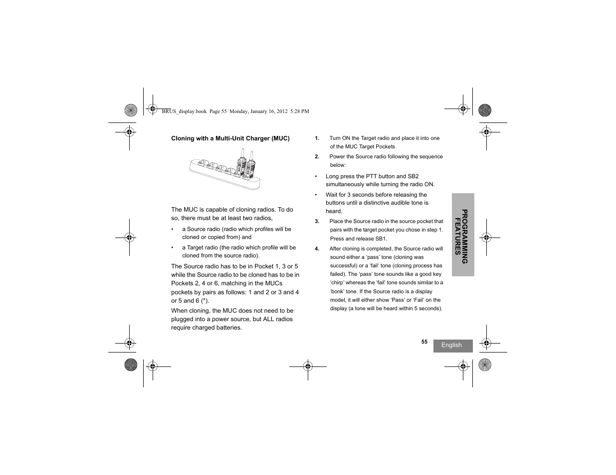 Cloning with a multi-unit charger (muc) | Motorola RDV2080D User Manual | Page 57 / 104