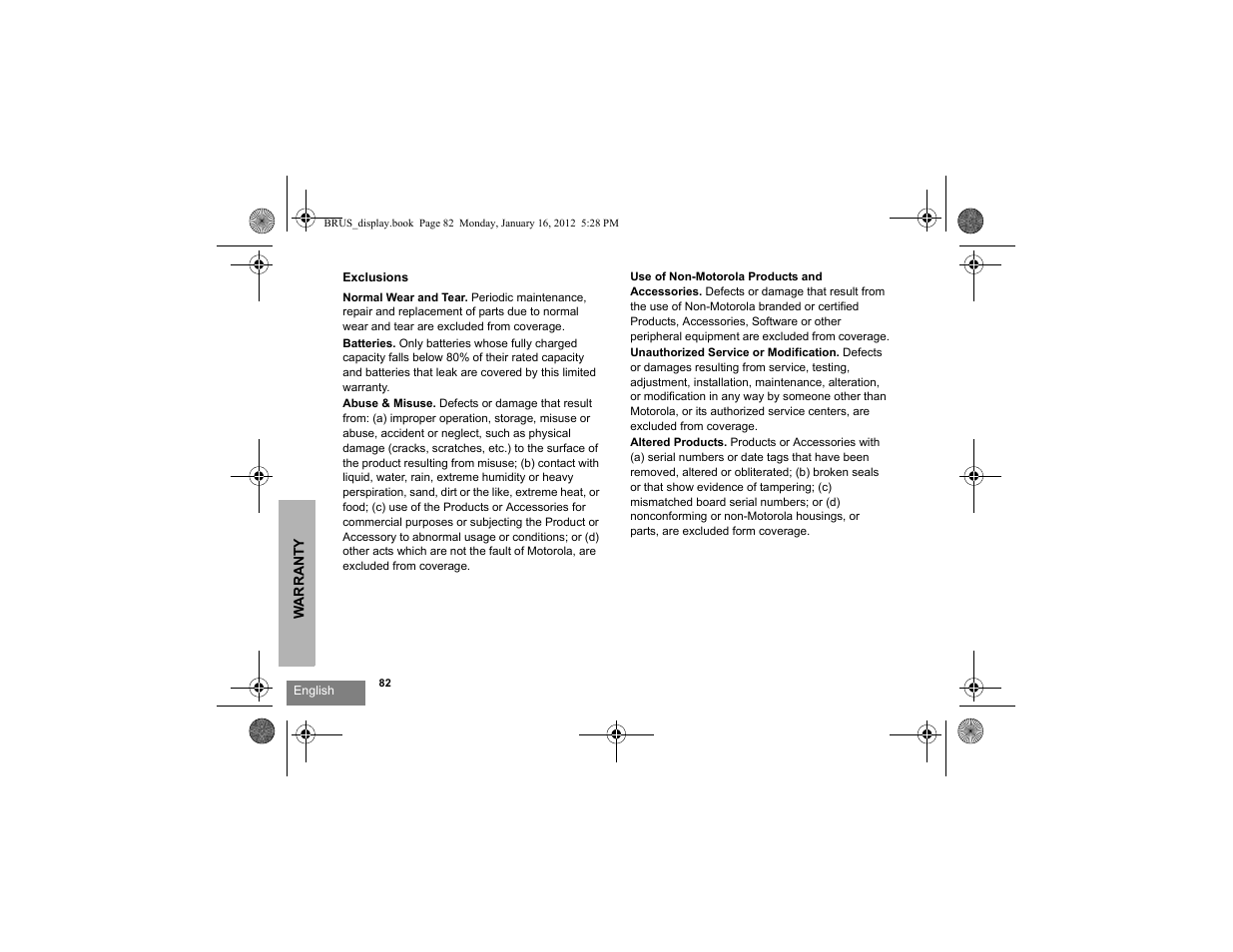 Motorola RDV2080D User Manual | Page 84 / 104