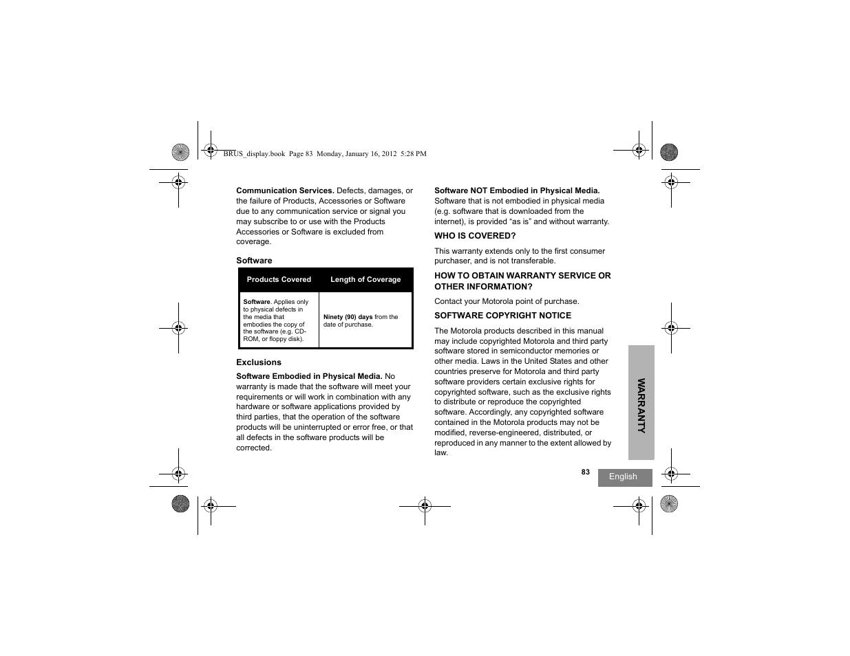 Motorola RDV2080D User Manual | Page 85 / 104