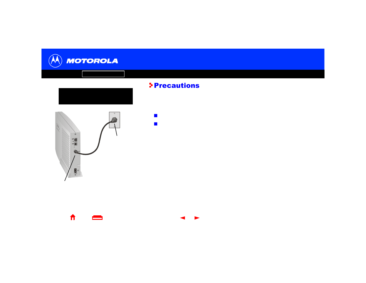 Precautions | Motorola SURFboard Cable Modem User Manual | Page 10 / 66