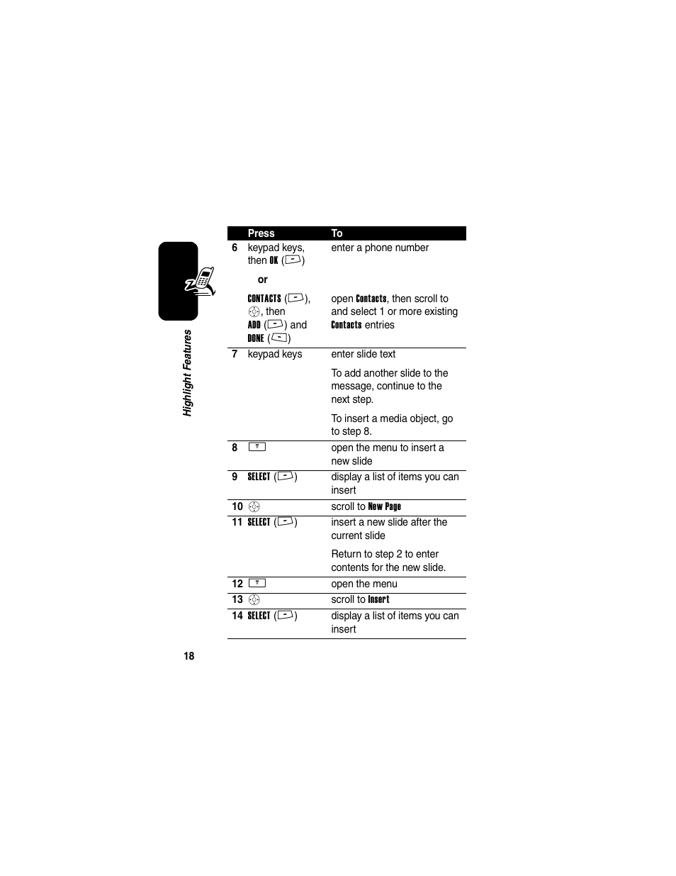 Motorola V260/V262 User Manual | Page 20 / 122