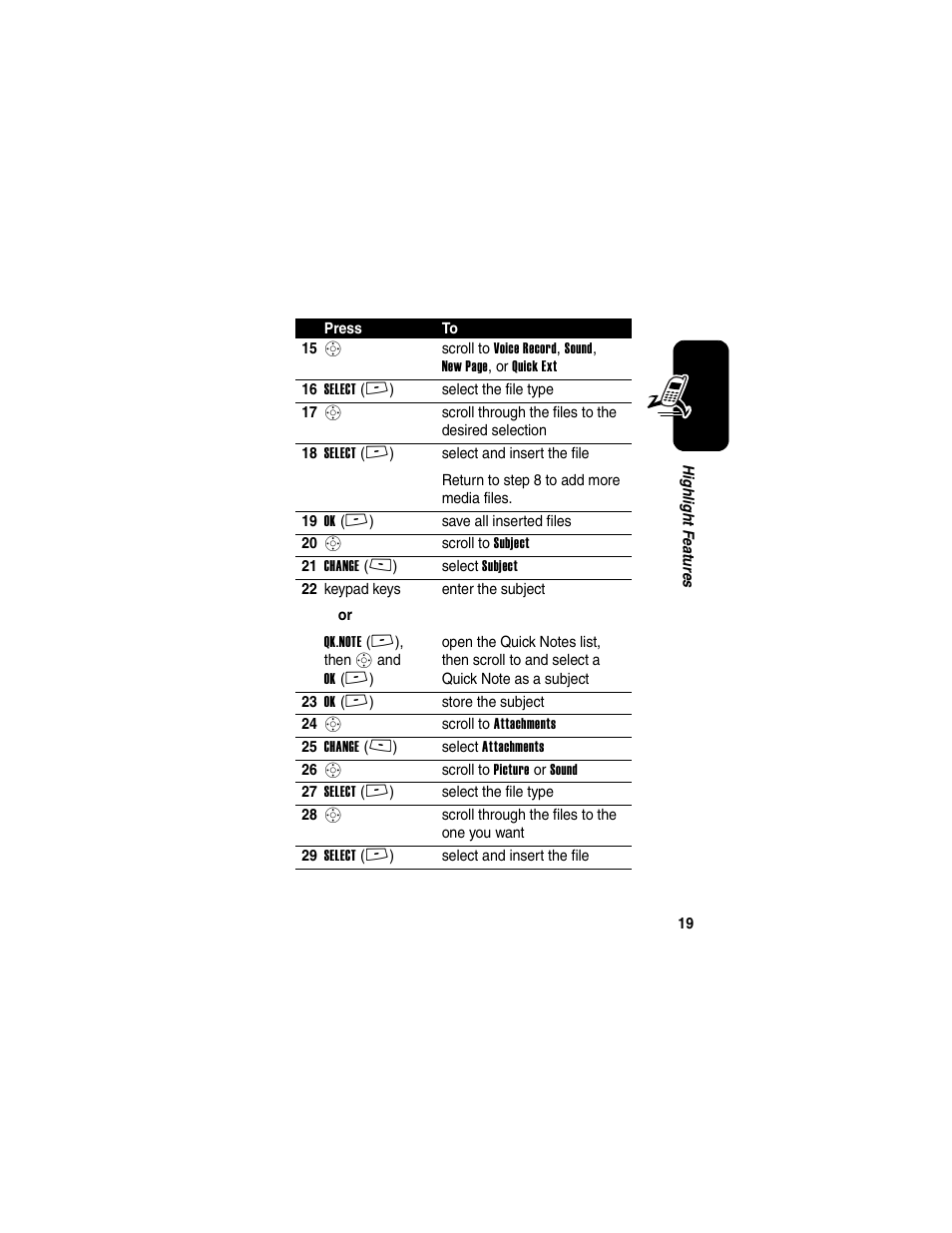 Motorola V260/V262 User Manual | Page 21 / 122