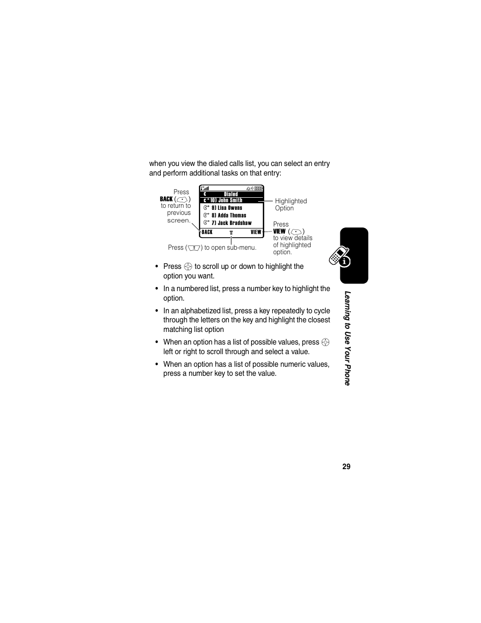 Motorola V260/V262 User Manual | Page 31 / 122