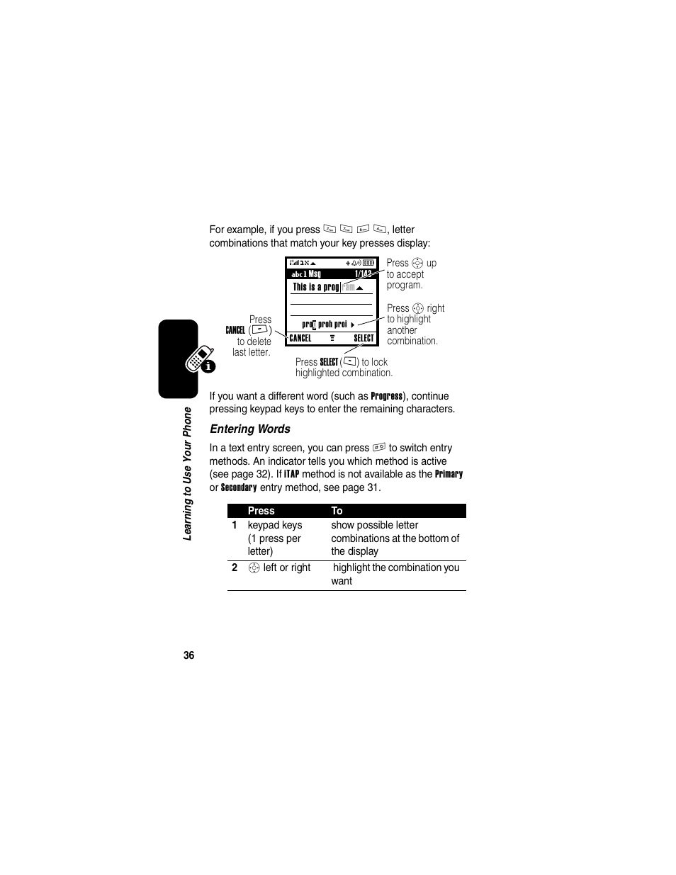 Motorola V260/V262 User Manual | Page 38 / 122