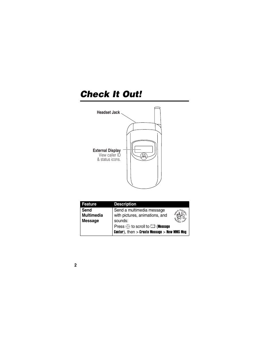Check it out | Motorola V260/V262 User Manual | Page 4 / 122