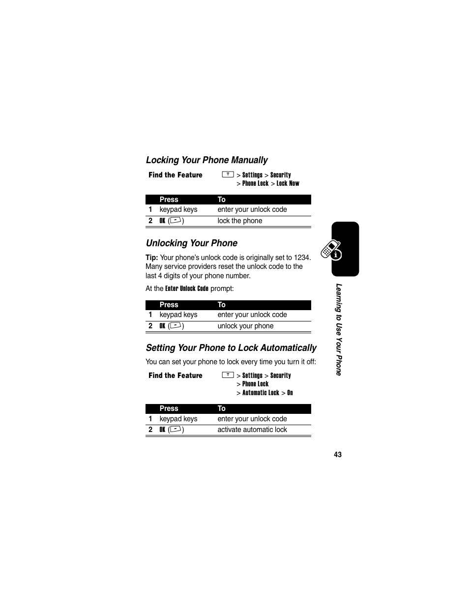 Motorola V260/V262 User Manual | Page 45 / 122