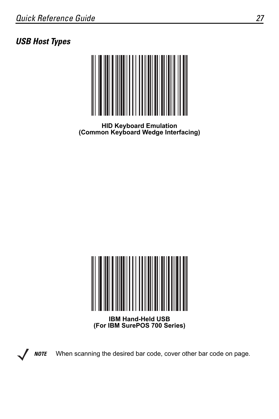 Usb host types, Quick reference guide 27 usb host types | Motorola LS7708 User Manual | Page 27 / 36