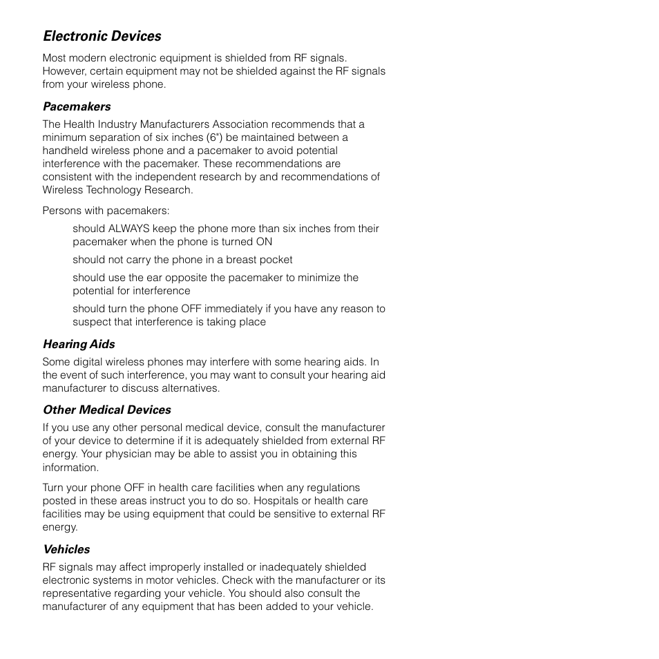 Electronic devices | Motorola SATELLITE 9505 User Manual | Page 13 / 228