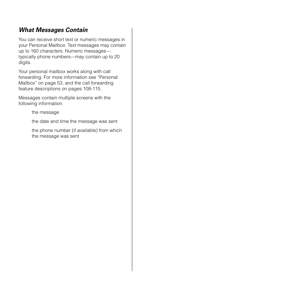 What messages contain | Motorola SATELLITE 9505 User Manual | Page 135 / 228