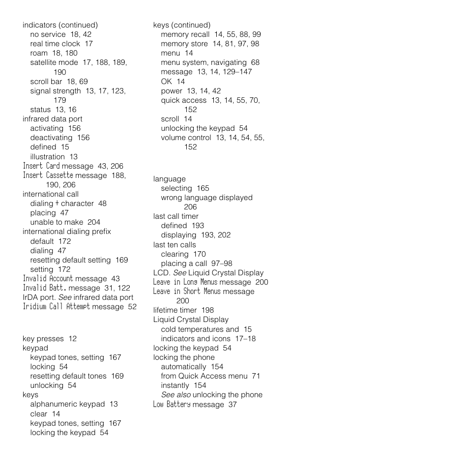 Motorola SATELLITE 9505 User Manual | Page 216 / 228