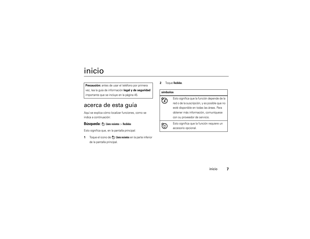 Inicio, Acerca de esta guía | Motorola Evoke QA4 User Manual | Page 69 / 124