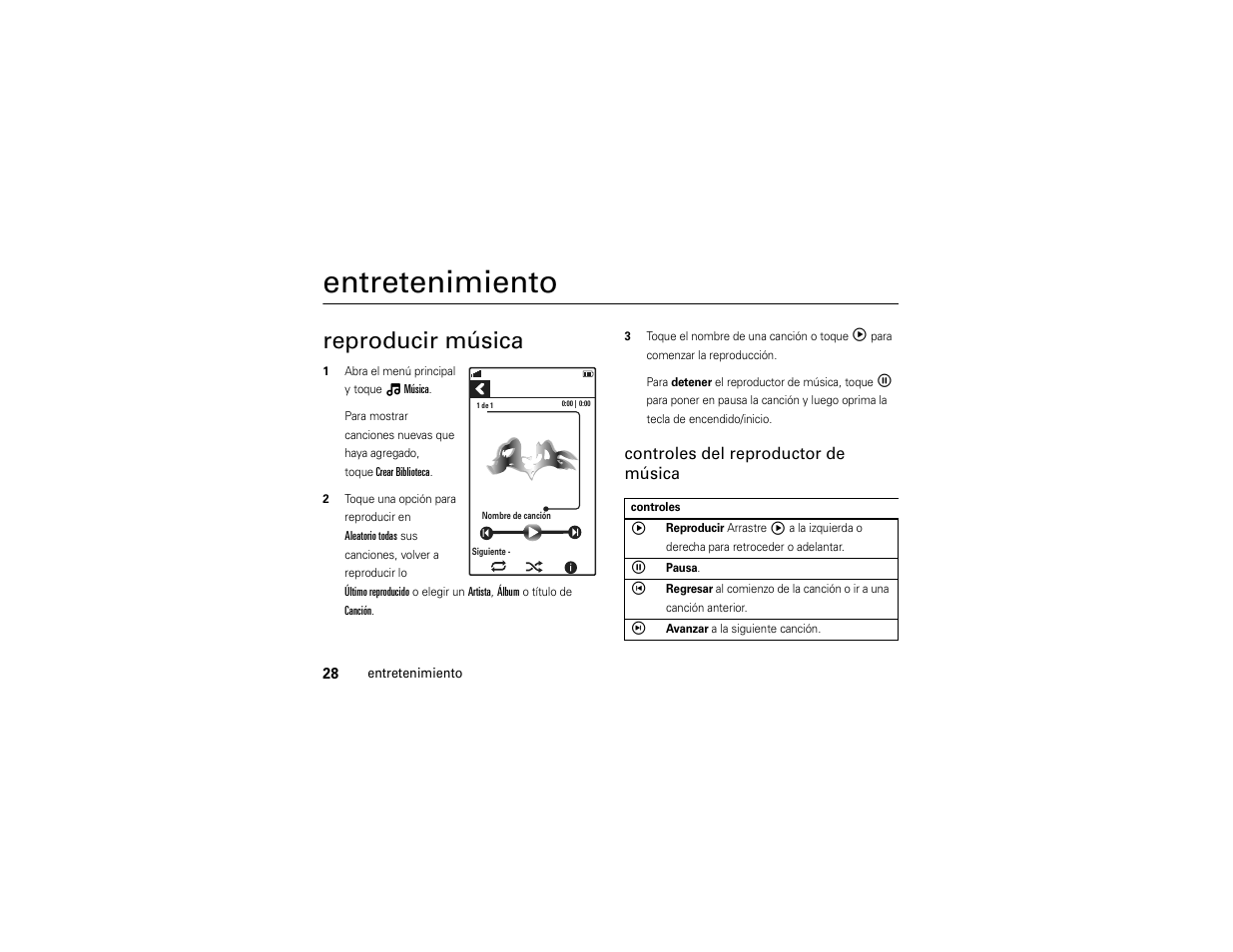 Entretenimiento, Reproducir música | Motorola Evoke QA4 User Manual | Page 90 / 124