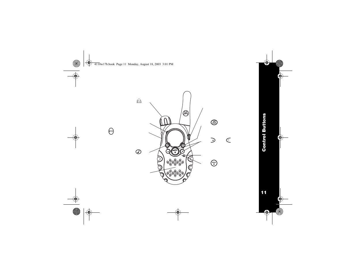 Control buttons | Motorola T5900 User Manual | Page 13 / 36