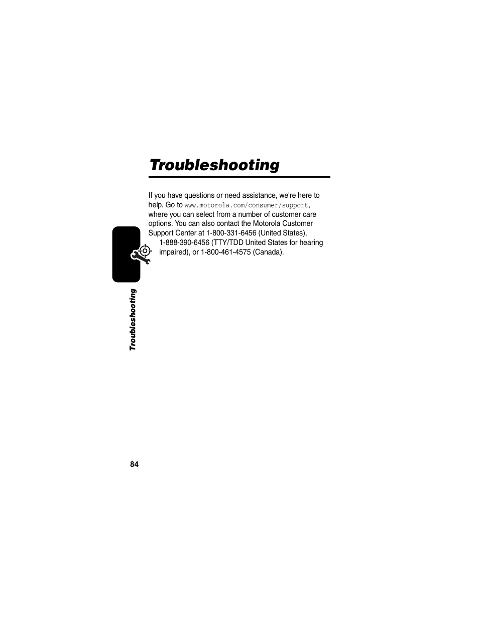 Troubleshooting | Motorola C155 User Manual | Page 86 / 120