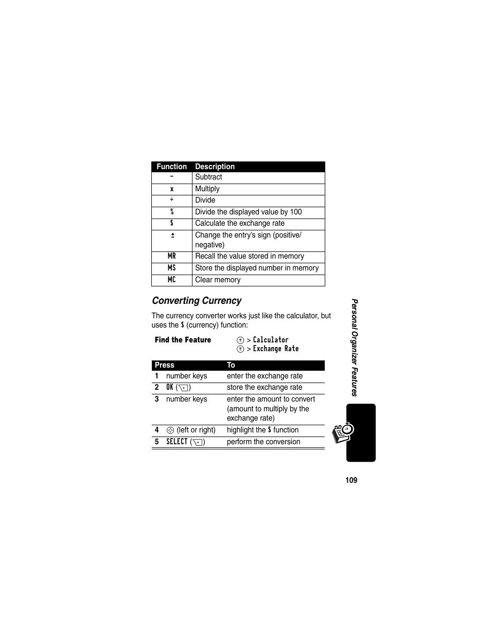 Converting currency | Motorola C330 User Manual | Page 111 / 166