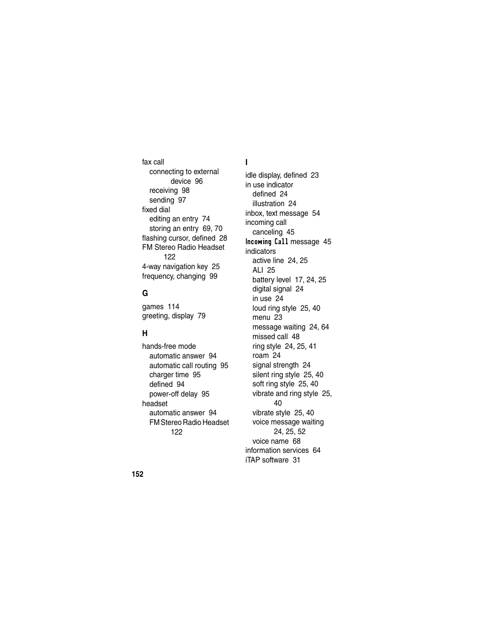 Motorola C330 User Manual | Page 154 / 166