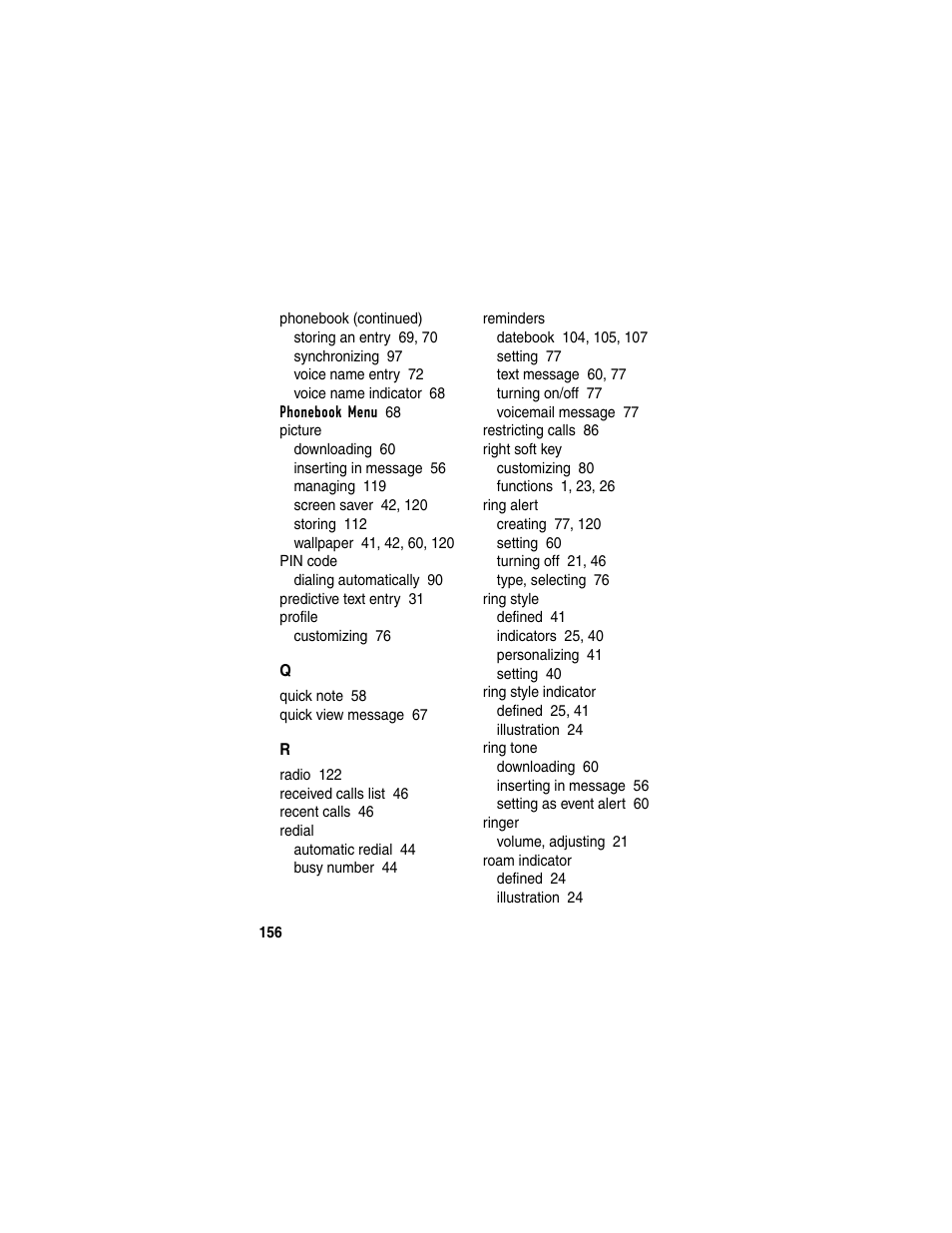 Motorola C330 User Manual | Page 158 / 166