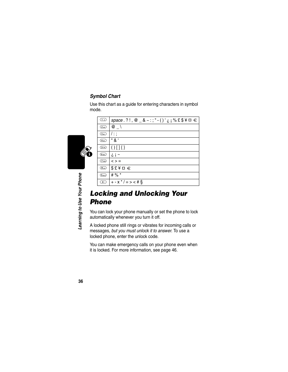 Locking and unlocking your phone | Motorola C330 User Manual | Page 38 / 166