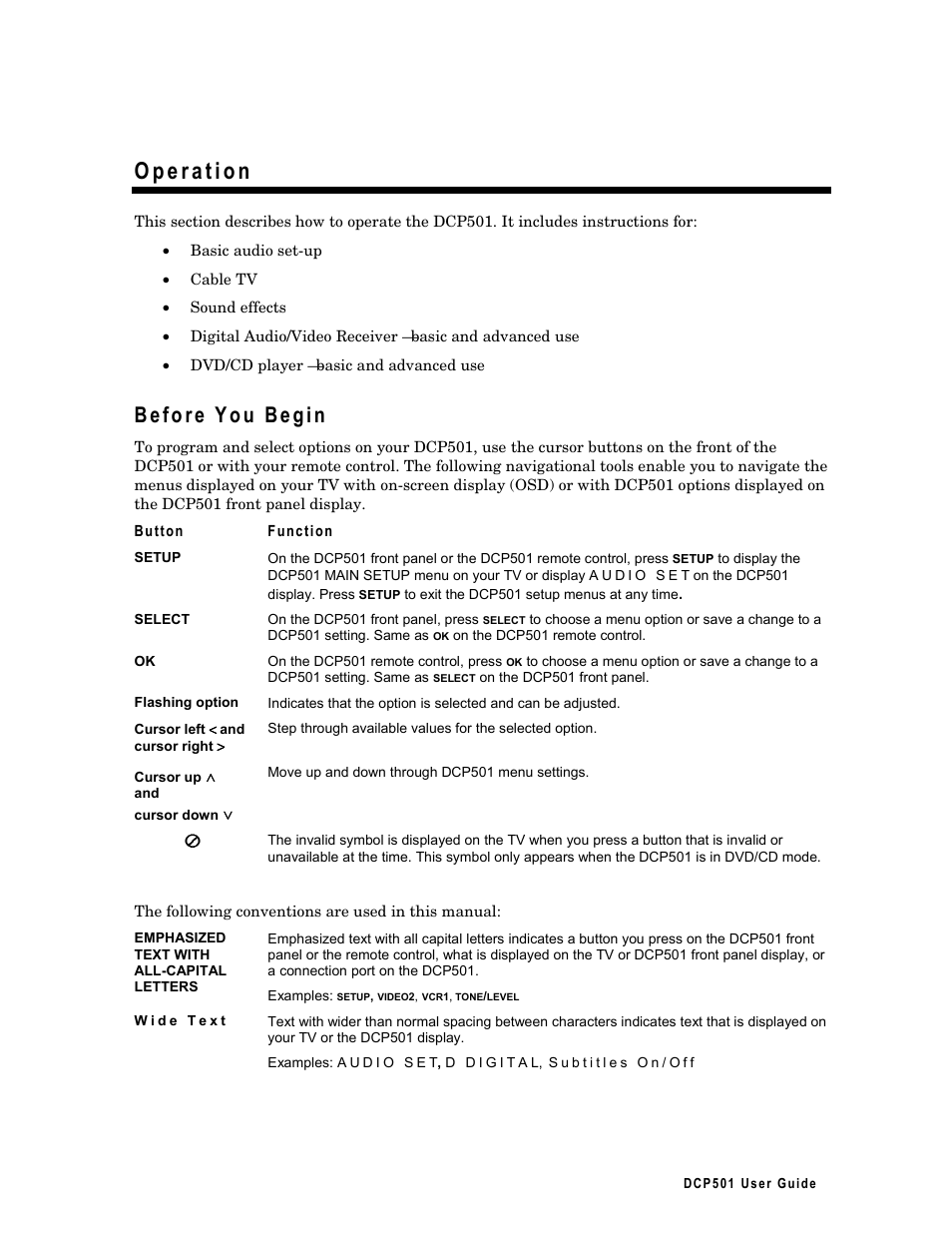 Operation, Before you begin | Motorola DCP 501 User Manual | Page 55 / 141