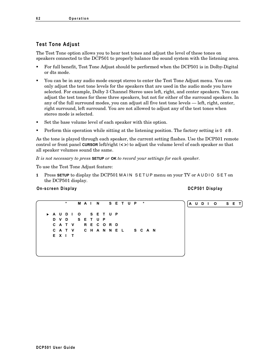 Test tone adjust | Motorola DCP 501 User Manual | Page 72 / 141