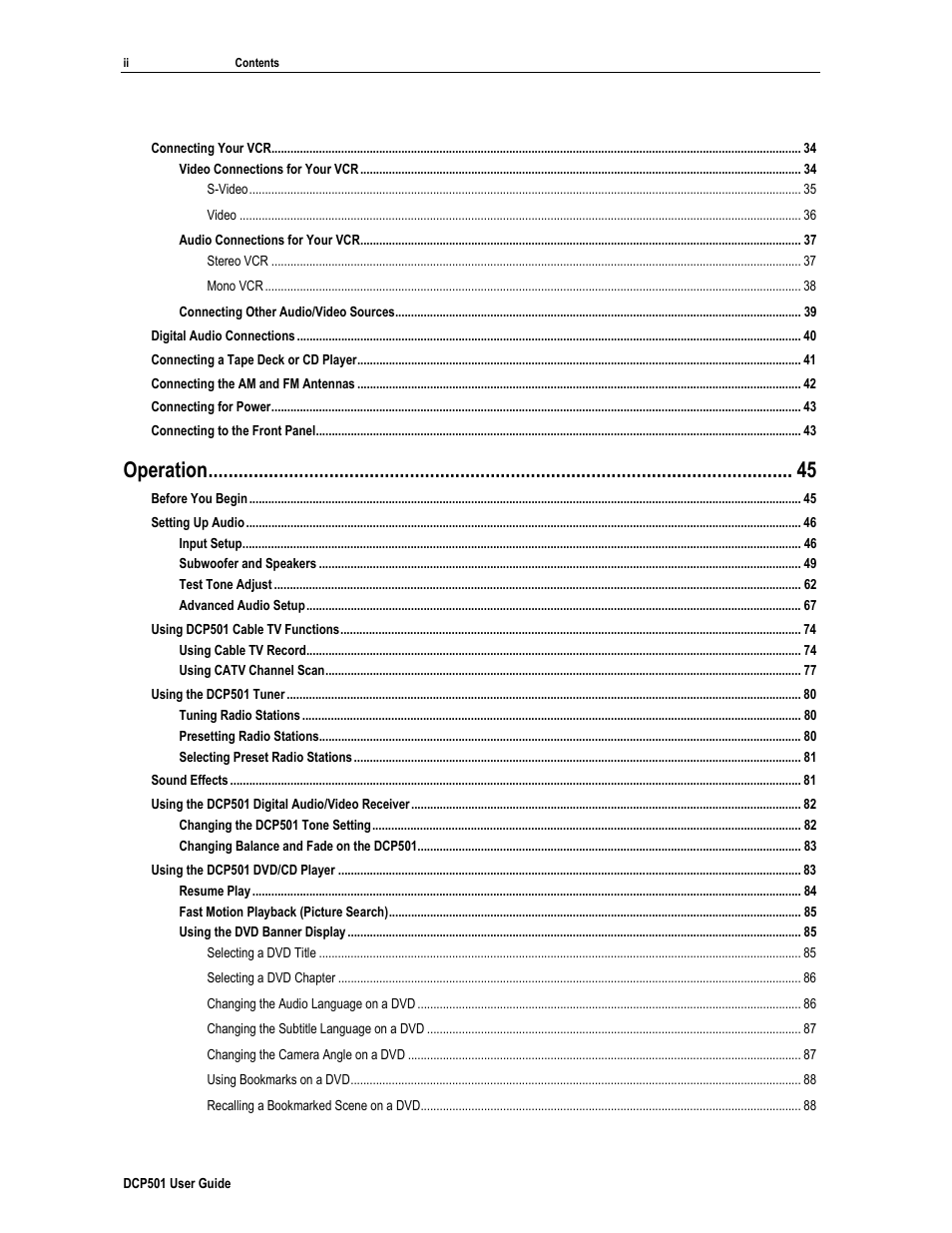 Operation | Motorola DCP 501 User Manual | Page 8 / 141