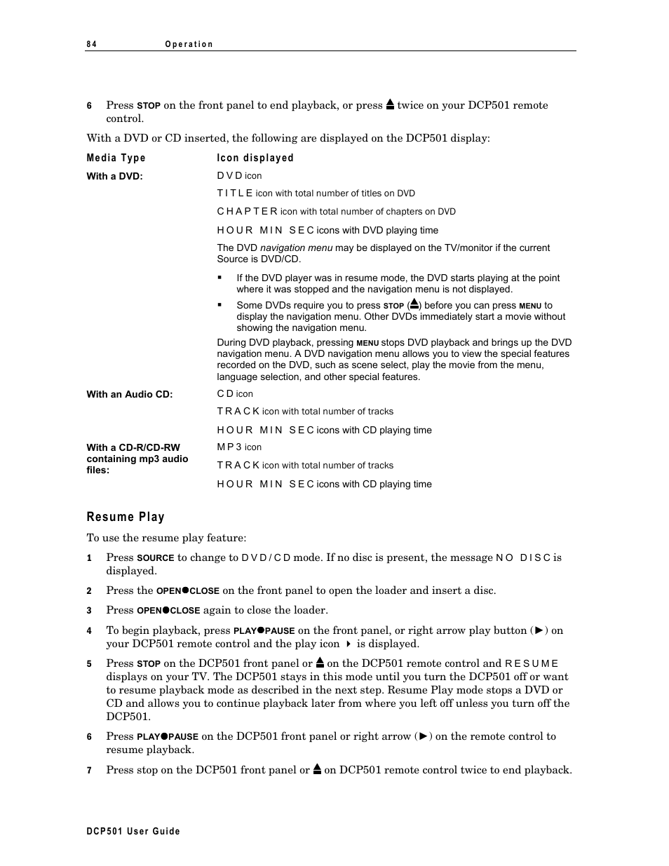 Resume play | Motorola DCP 501 User Manual | Page 94 / 141